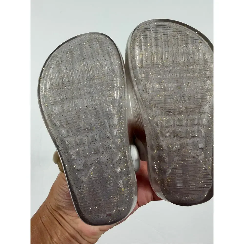Mini Melissa Unicorn Rainbow Glitter Jelly Sandals Size 5 toddler
